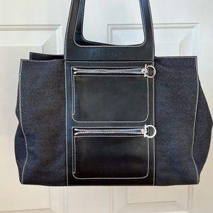 Ferragamo denim shoulder strap pocketbook